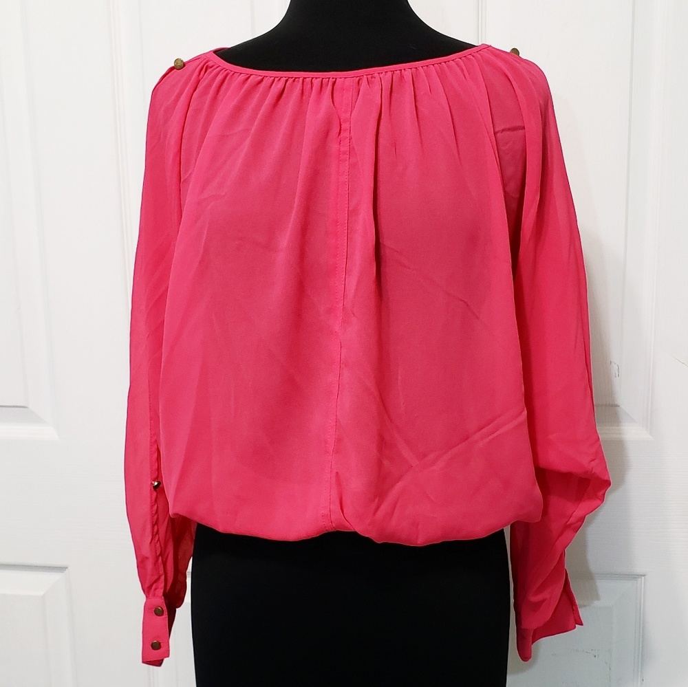 Sace' Pink Open Sleeve Top